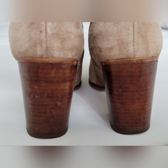 FREE PEOPLE Tan Suede Block Heel Boots - Picture 4 of 14